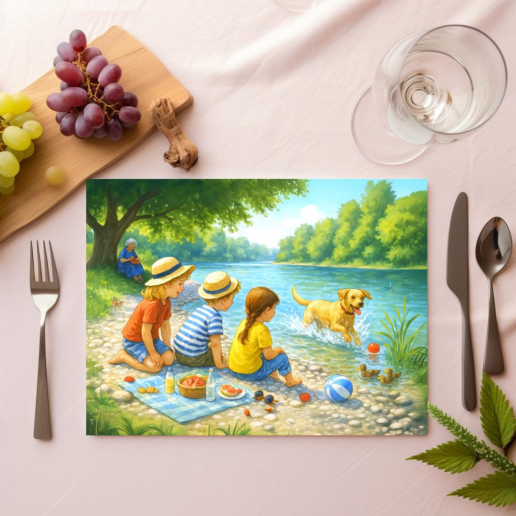 raxxa Premium-Tischset: Kids Picnic by Iasar River
