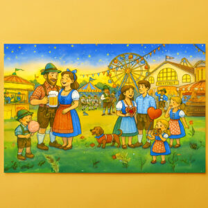 raxxa Premium-Tischset: Bavarian culture Oktoberfest with Fair