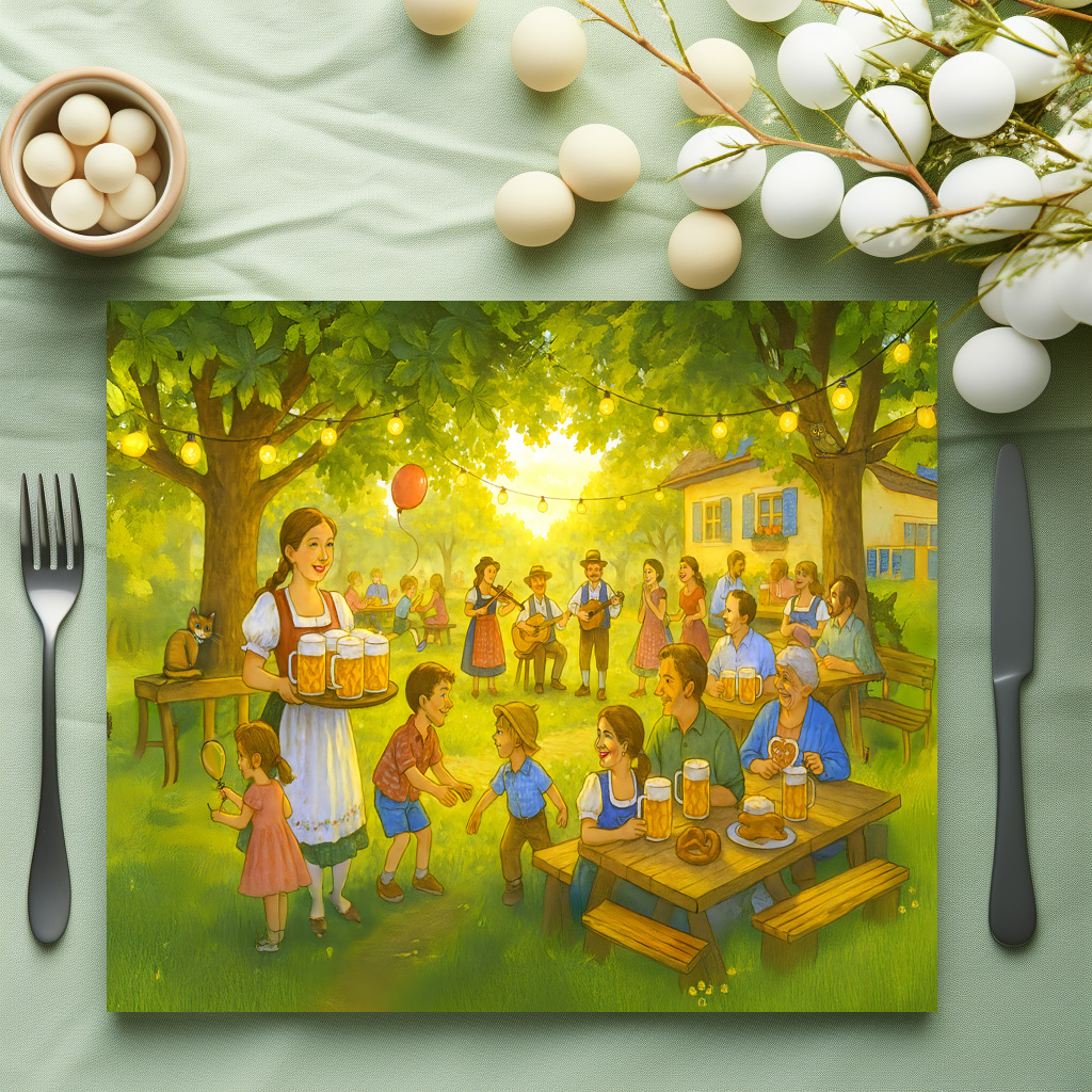 raxxa Premium-Tischset: Sunny Bavarian Beer Garden in Summer