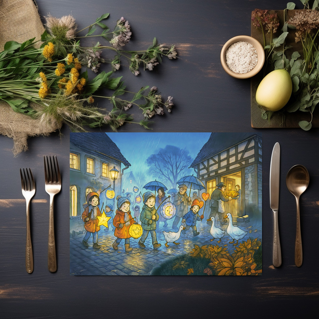 raxxa Premium-Tischset: Lantern Parade for St Martins Day