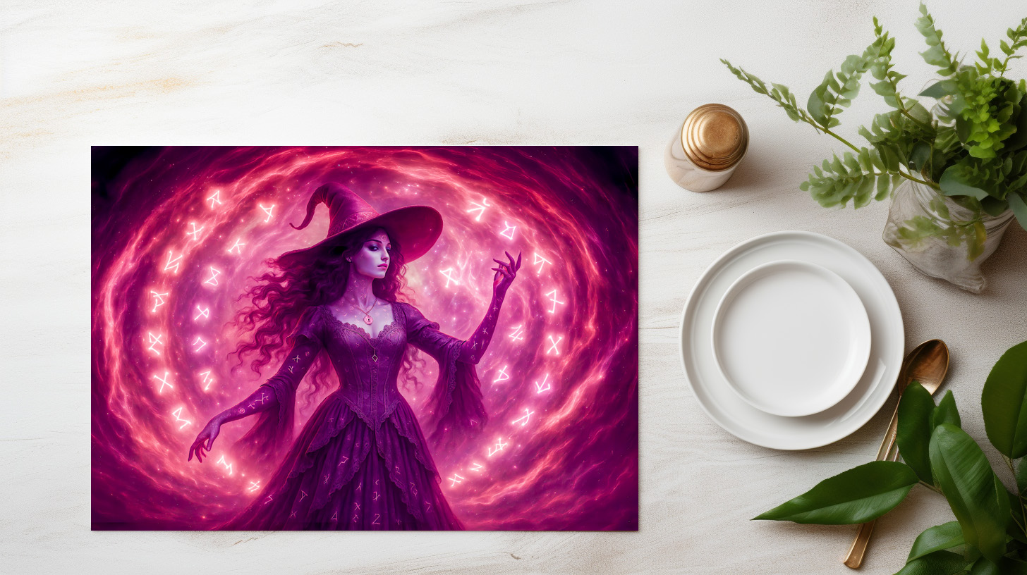 raxxa Premium-Tischset: Witch summoning runes in a magic circle - Image 3