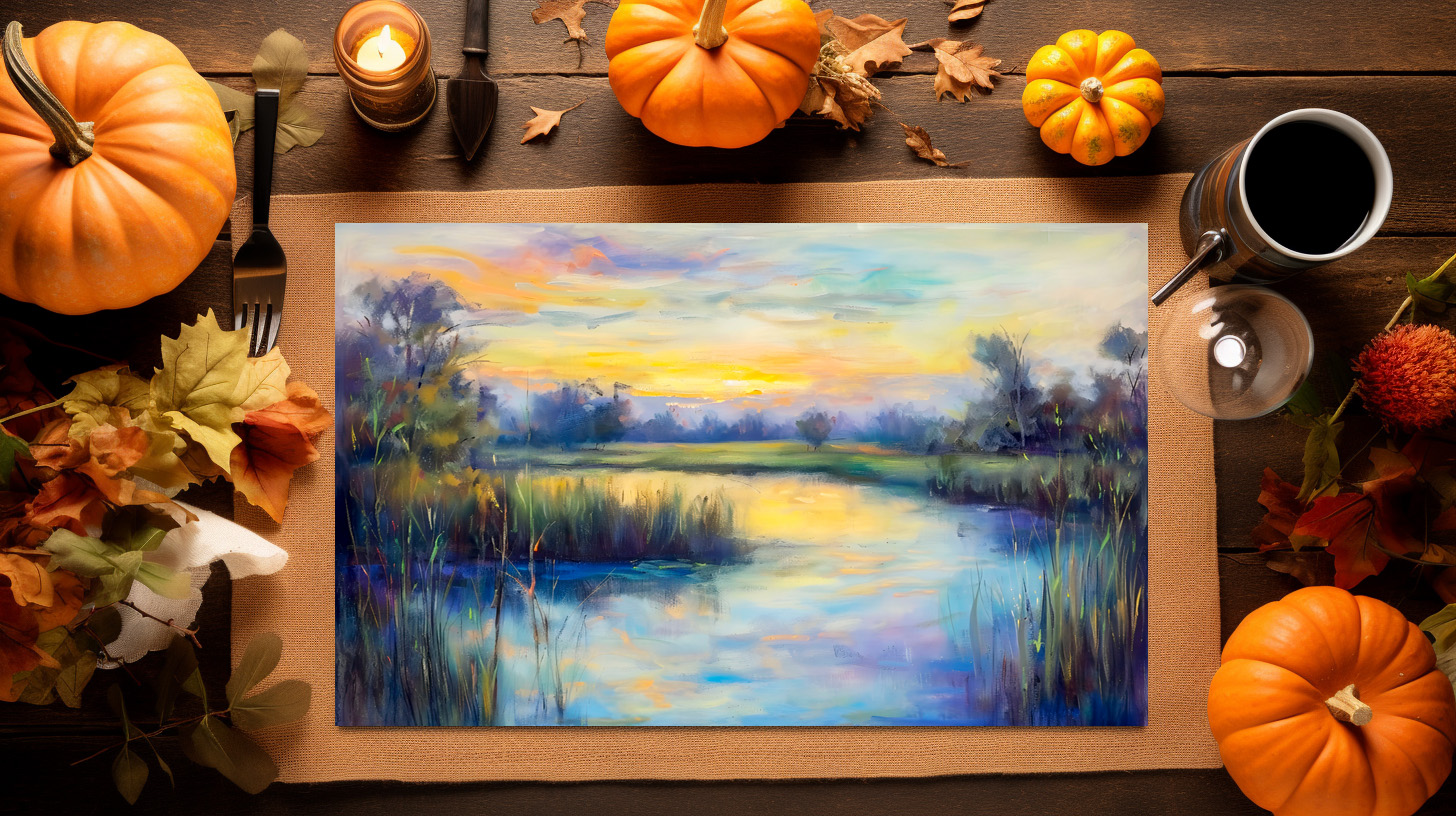 raxxa Premium-Tischset: Tranquil Havel Havelland River at Dusk - Image 3