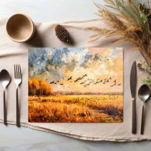 raxxa Premium-Tischset: Autumn field with birds