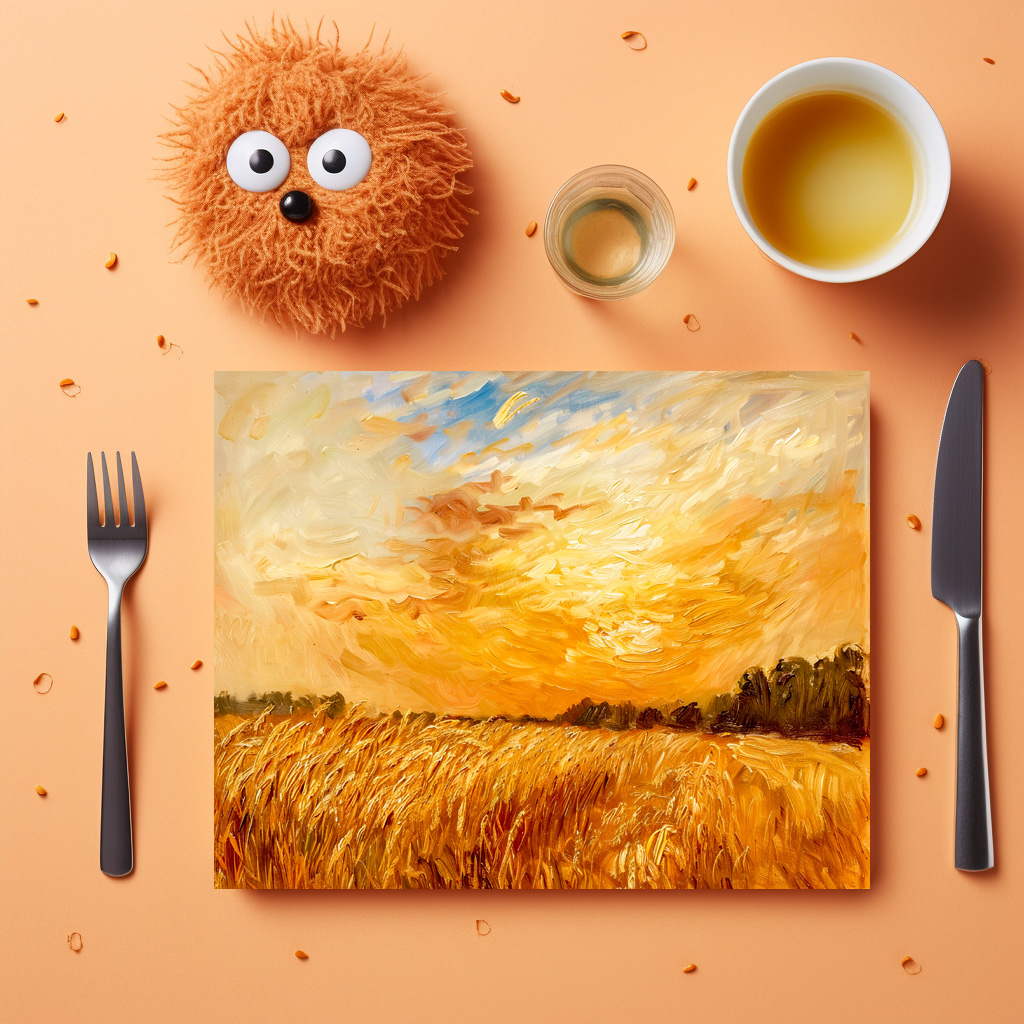 raxxa Premium-Tischset: Wheat Field at Sunset Glow impressionisitic - immagine 3