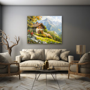 Poster: Alpine Farmhouse with Valley View