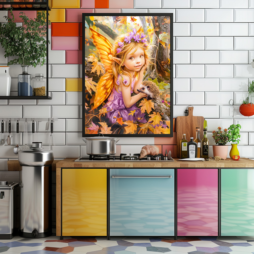 Poster: Autumn Fairy with Hedgehog Friend - immagine 2