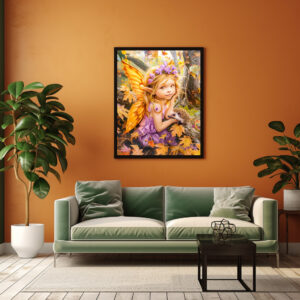 Poster: Autumn Fairy with Hedgehog Friend