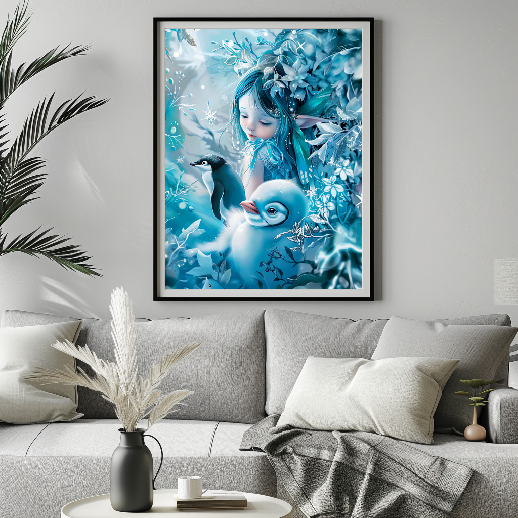Poster: Winter Fairy with Penguin Companion - Image 2