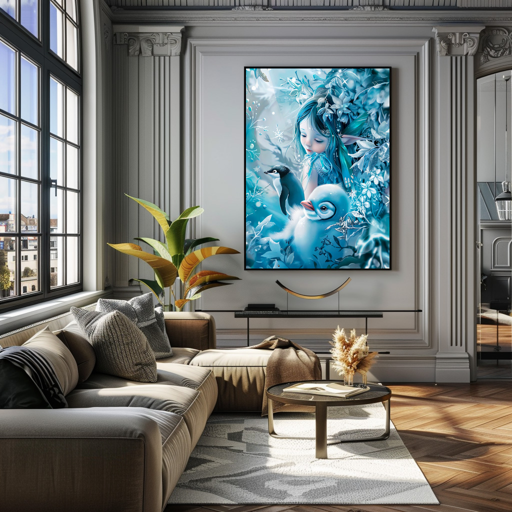 Poster: Winter Fairy with Penguin Companion - Image 3