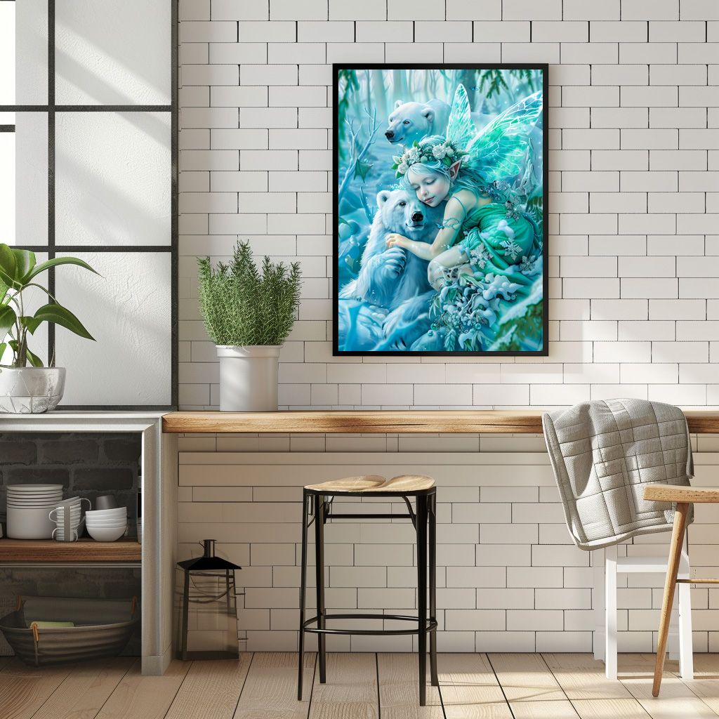 Poster: Fairy Child and Playful Polar Bears