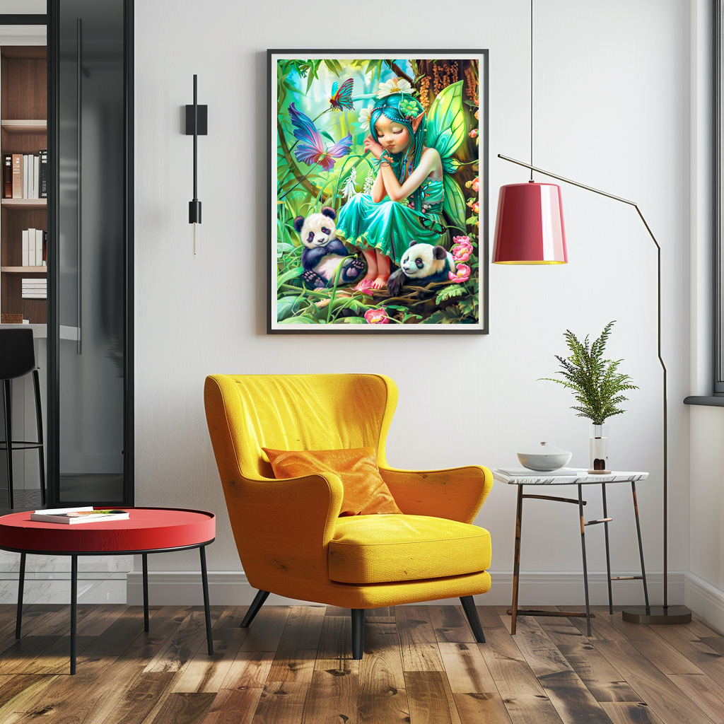 Poster: Forest Fairy with Gentle Pandas - Imagen 2