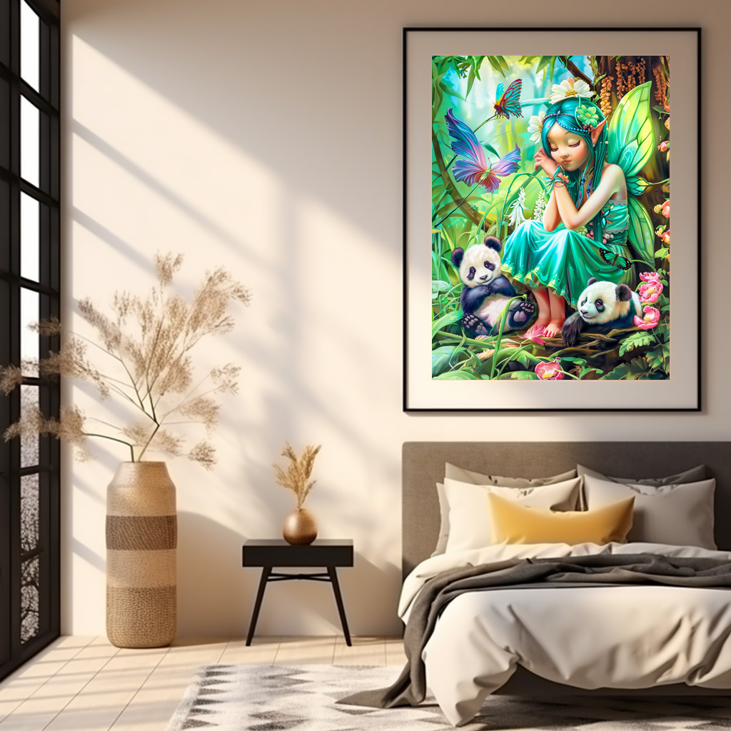 Poster: Forest Fairy with Gentle Pandas - Imagen 3