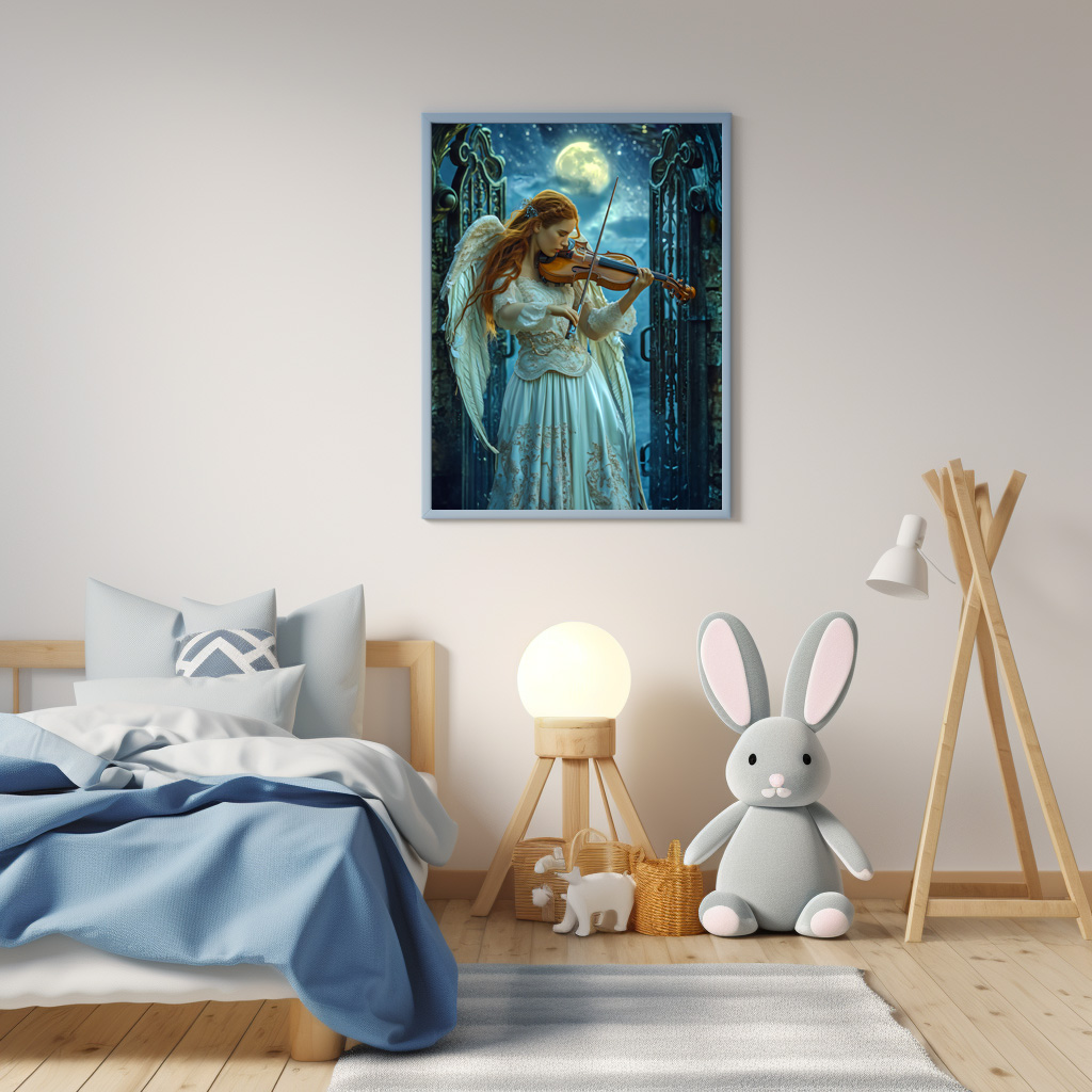 Poster: Heavenly Serenity Female Angel with a Violin – Image 3