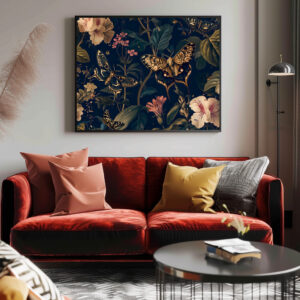 Poster: Wiener Nachtpfauenauge Among Geraniums Garden Illustration