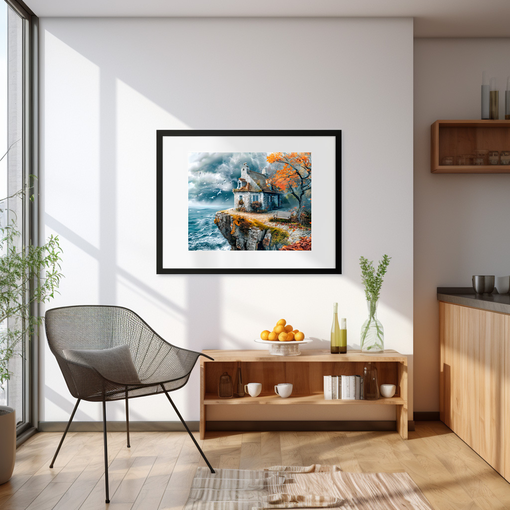 Poster: Cliffside Cottage Over Stormy Sea - immagine 2