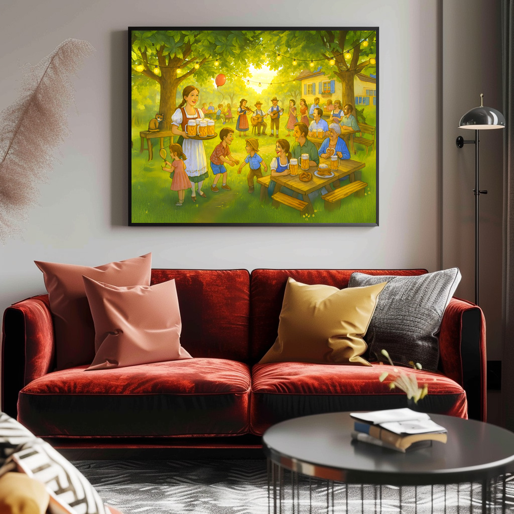 Poster: Sunny Bavarian Beer Garden in Summer – Image 2