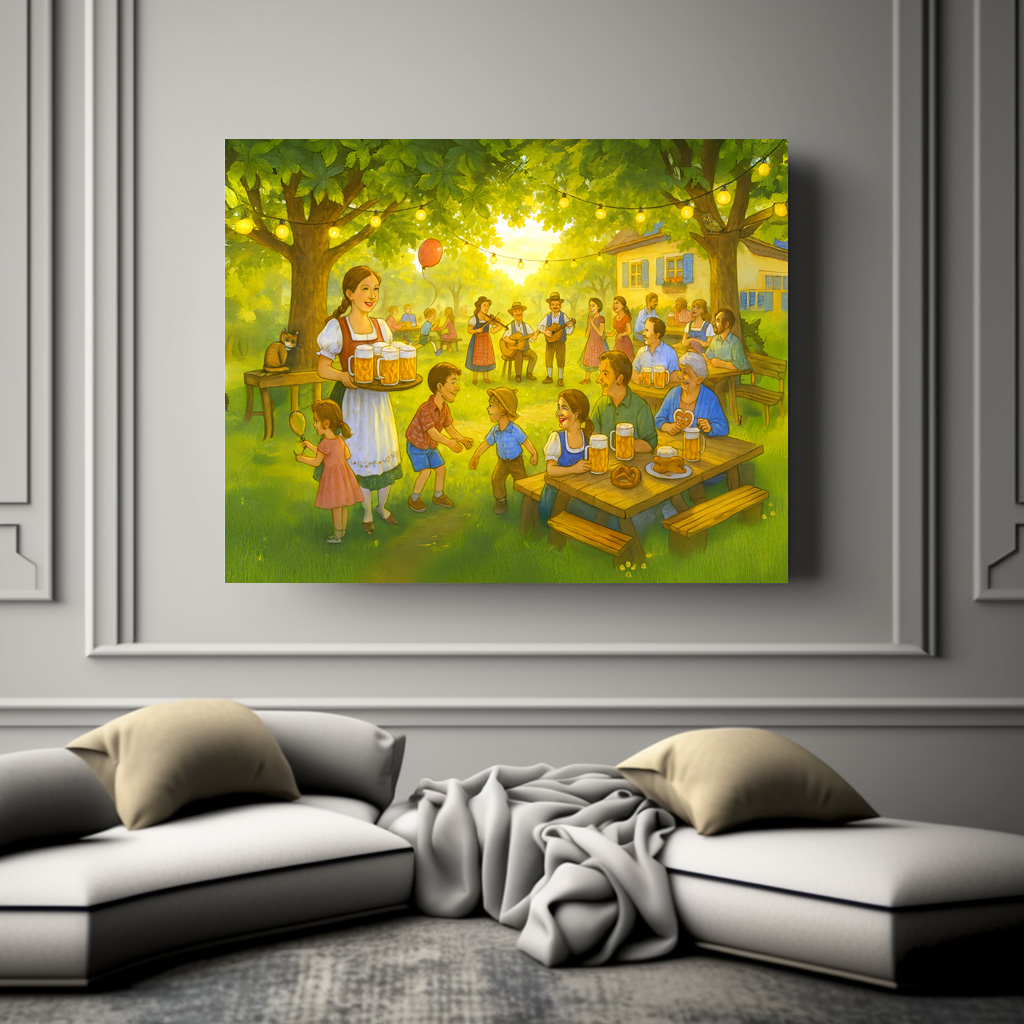 Poster: Sunny Bavarian Beer Garden in Summer – Image 3