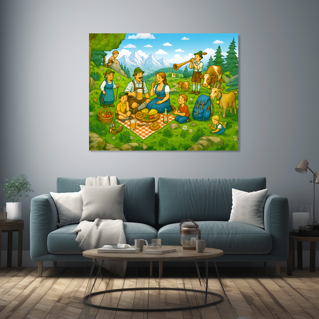 Poster: Picnic on Alpine Meadow - immagine 2