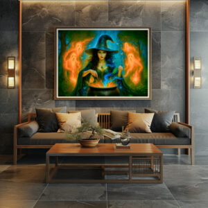 Poster: Forest witch summoning glowing spirits