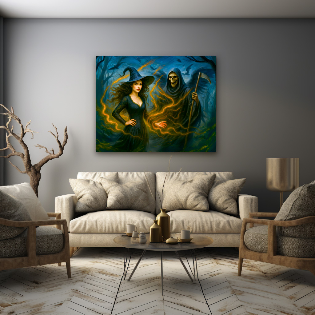 Poster: Witch in dark forest with the grim reaper - immagine 3