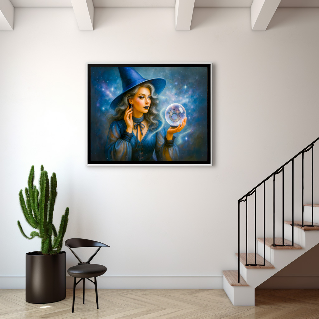 Poster: Witch in blue with crystal ball - immagine 2