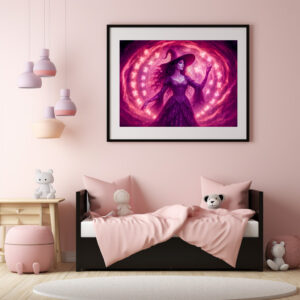 Poster: Witch summoning runes in a magic circle