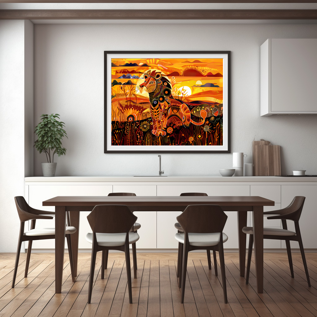 Poster: African lion in colorful tribal painting – Image 3