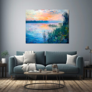 Poster: Sunrise Autumn River Reflections