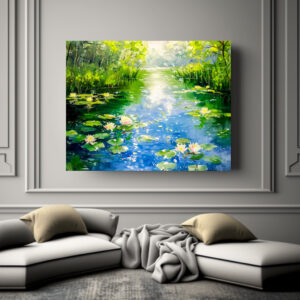 Poster: Summer Pond with Water Lilies