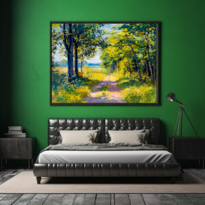 Poster: Forest Path in Golden Summer Light