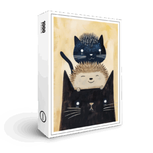 raxxa Premium-Puzzle: Black Cats and Hedgehog