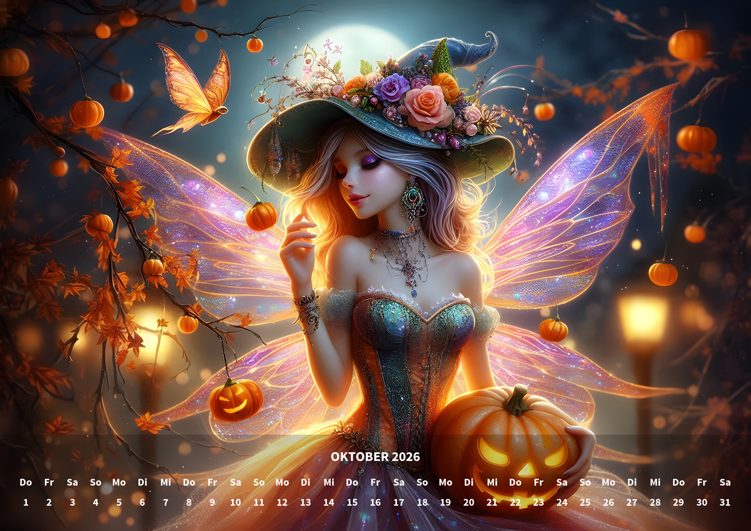 raxxa Premium-Monatskalender Fabelwesen Feen 2026 – Bild 12