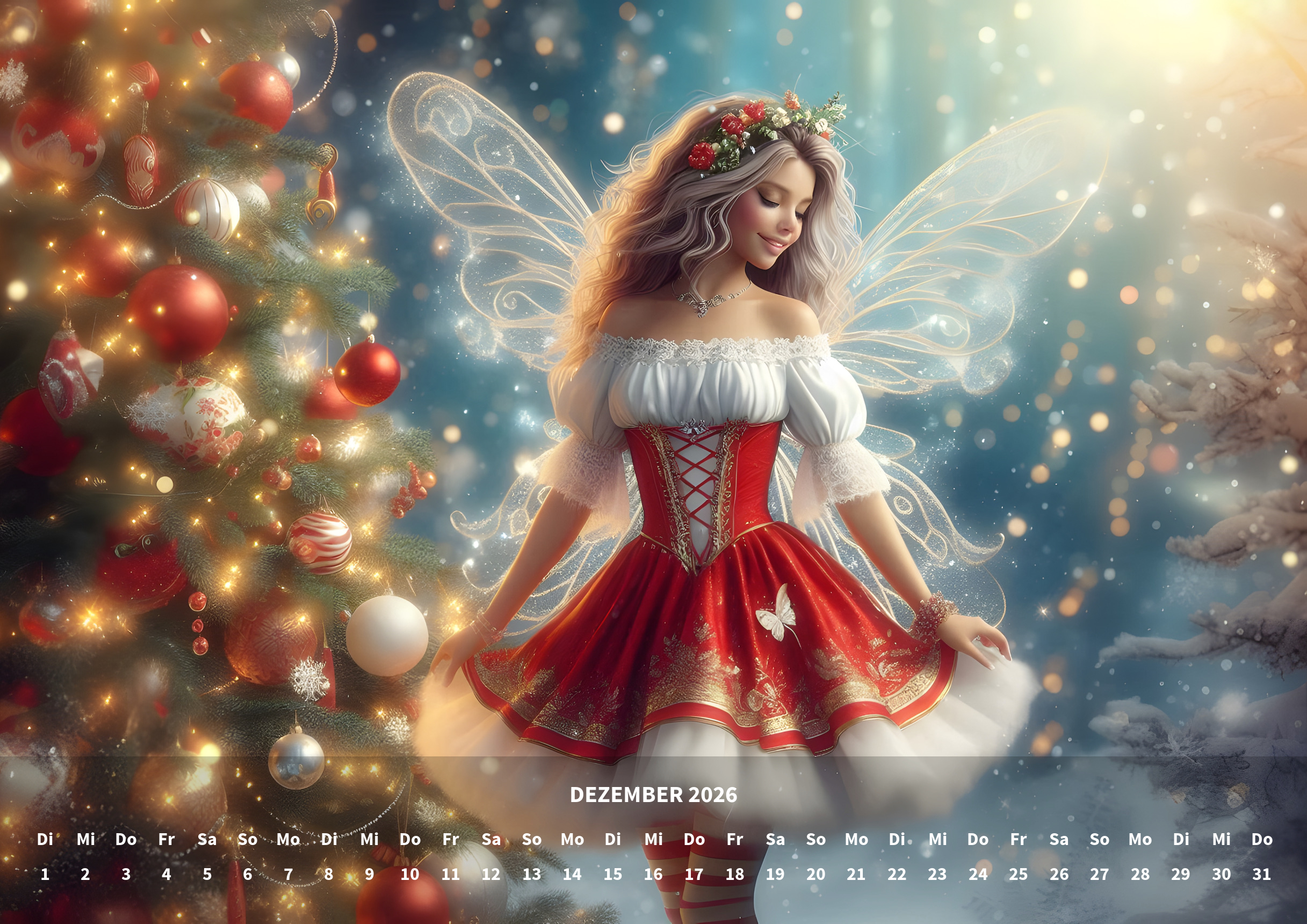 raxxa Premium-Monatskalender Fabelwesen Feen 2026 – Bild 14