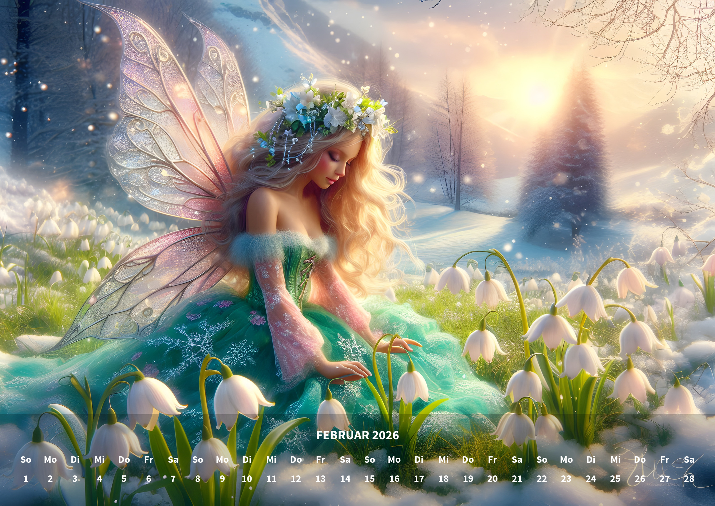 raxxa Premium-Monatskalender Fabelwesen Feen 2026 – Bild 4