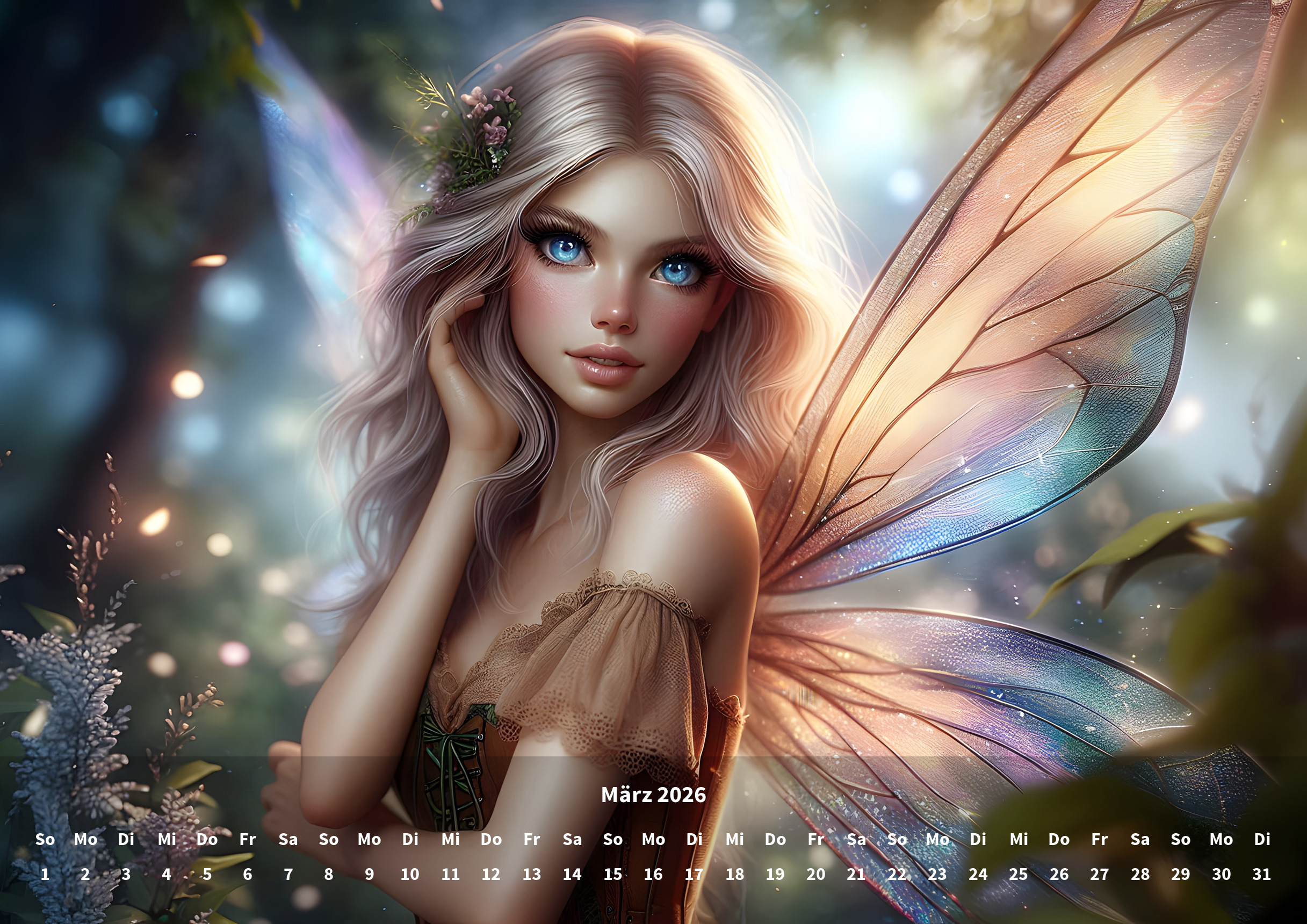 raxxa Premium-Monatskalender Fabelwesen Feen 2026 – Bild 5