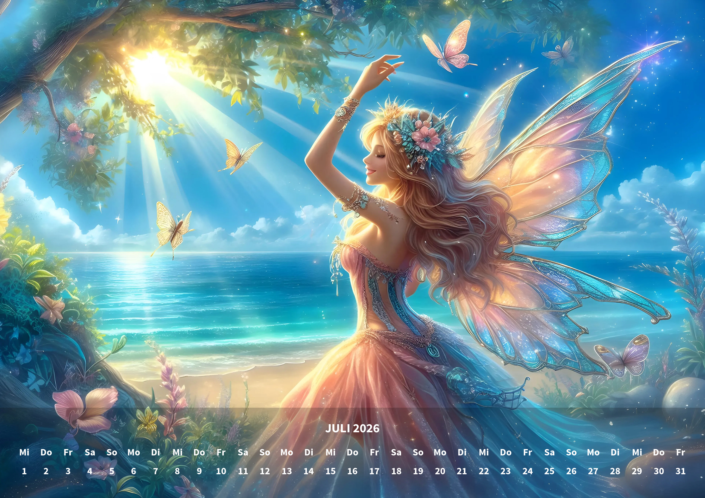 raxxa Premium-Monatskalender Fabelwesen Feen 2026 – Bild 9
