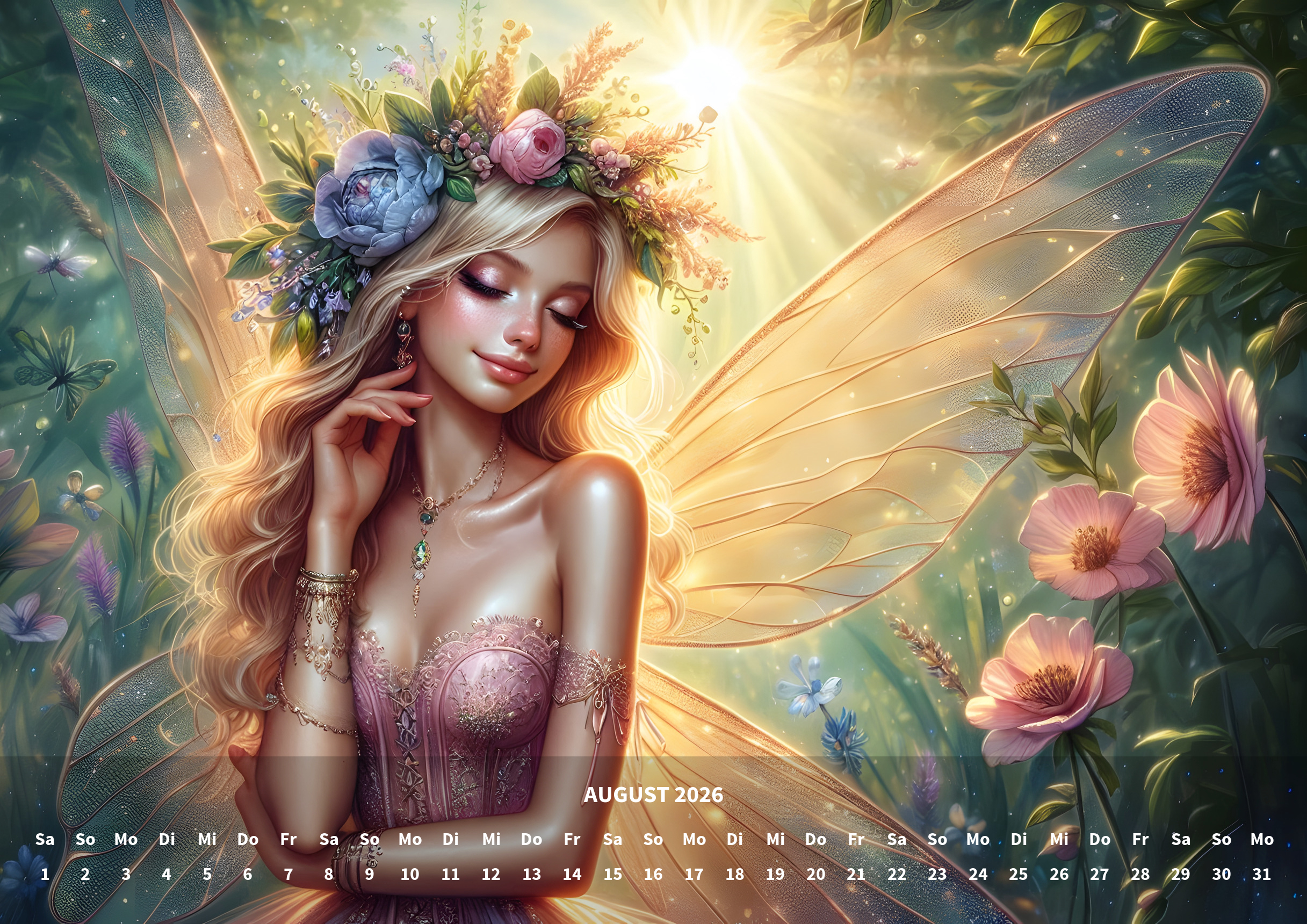 raxxa Premium-Monatskalender Fabelwesen Feen 2026 – Bild 10