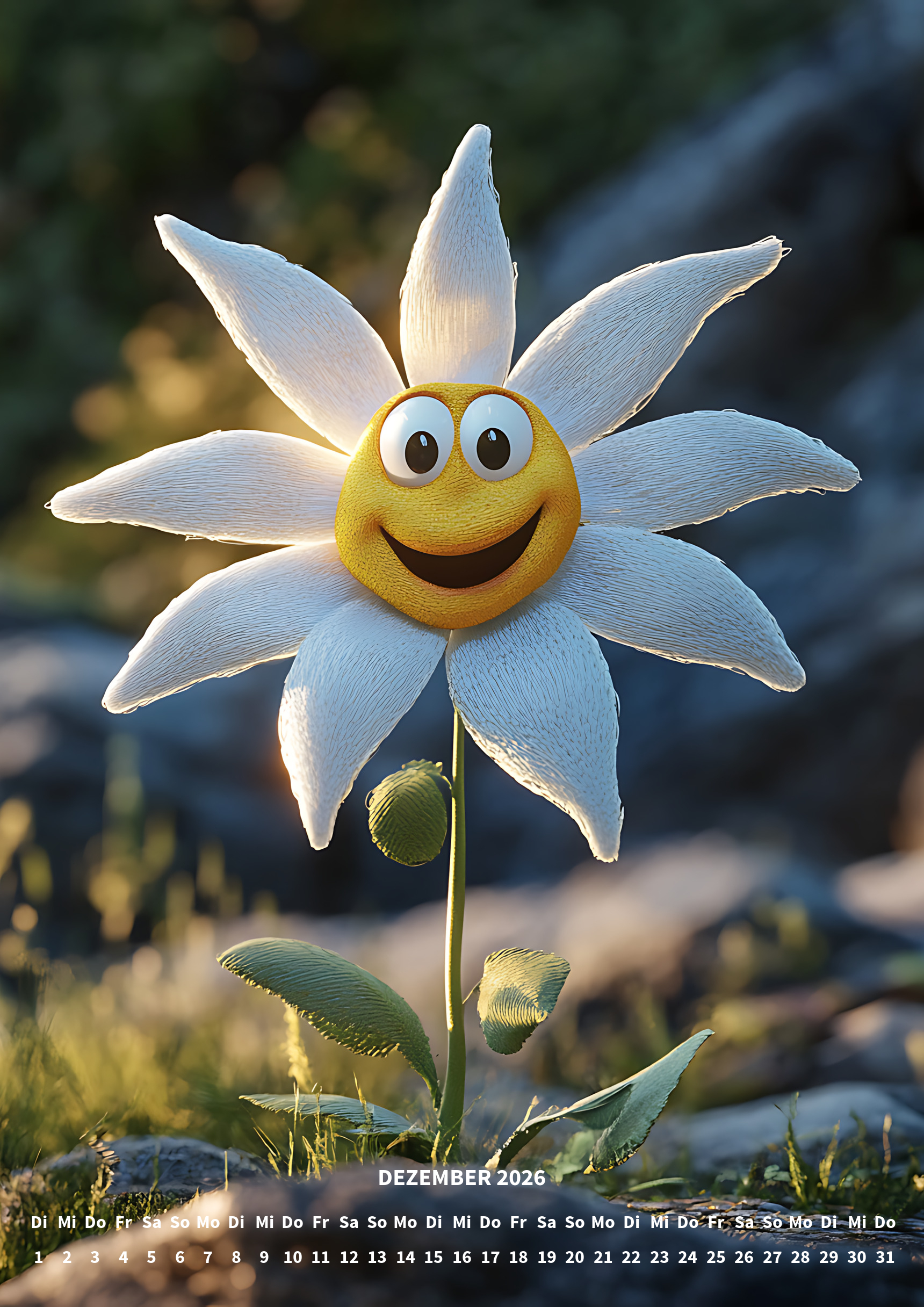 raxxa Premium-Monatskalender Funny Flowers 2026 - Imagen 14