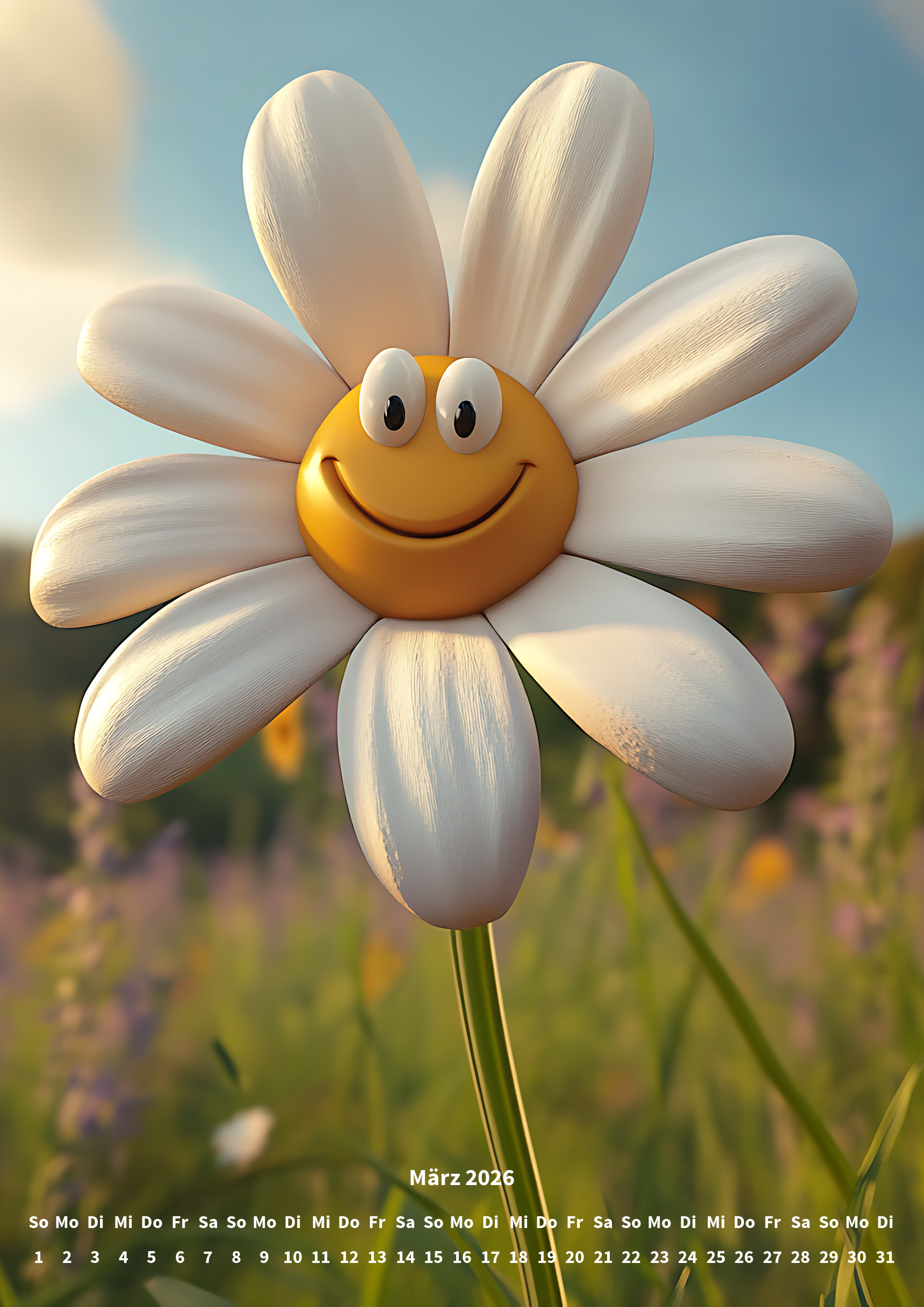 raxxa Premium-Monatskalender Funny Flowers 2026 - Imagen 5