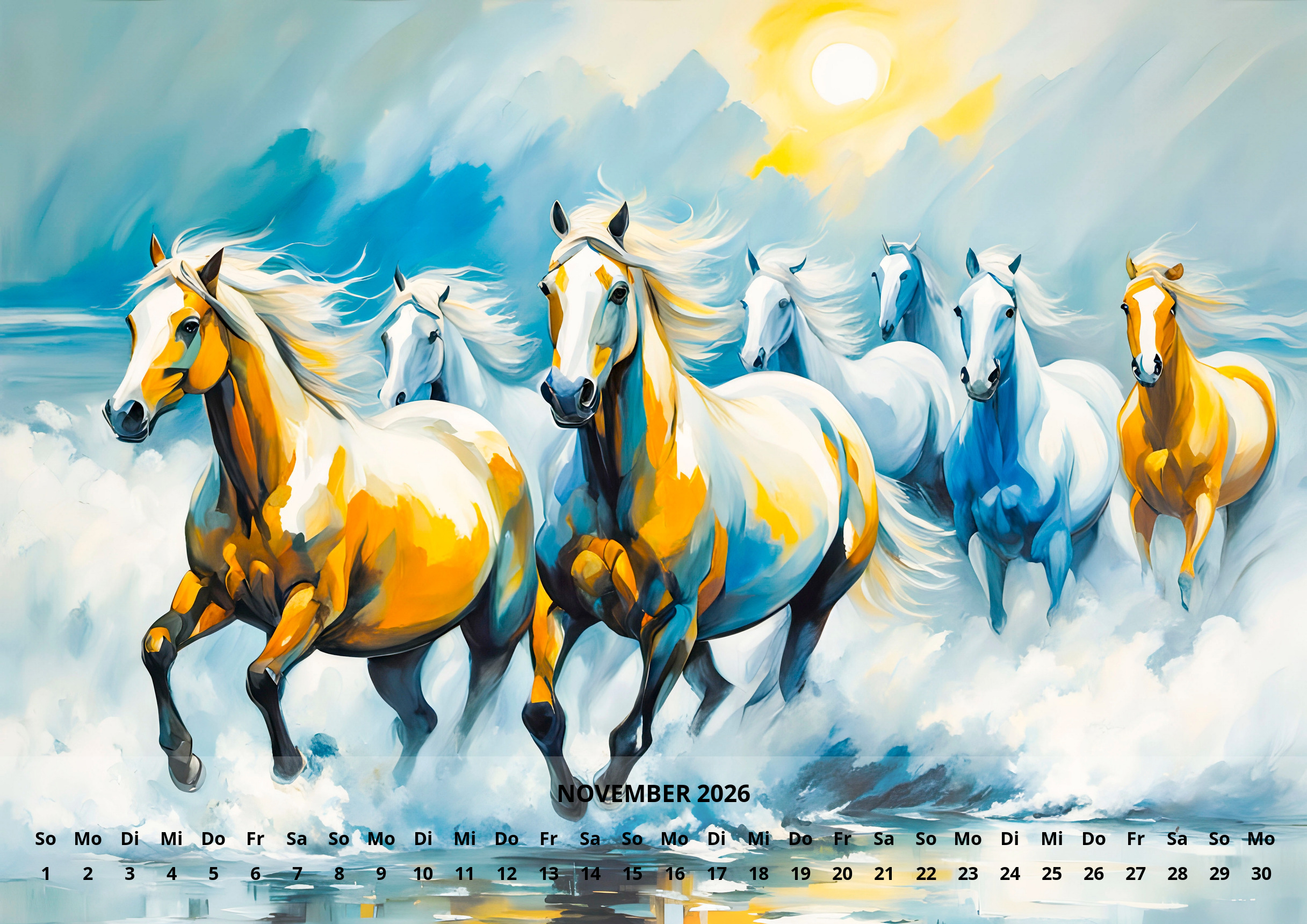 raxxa Premium-Monatskalender Pferde 2026 - Imagen 13