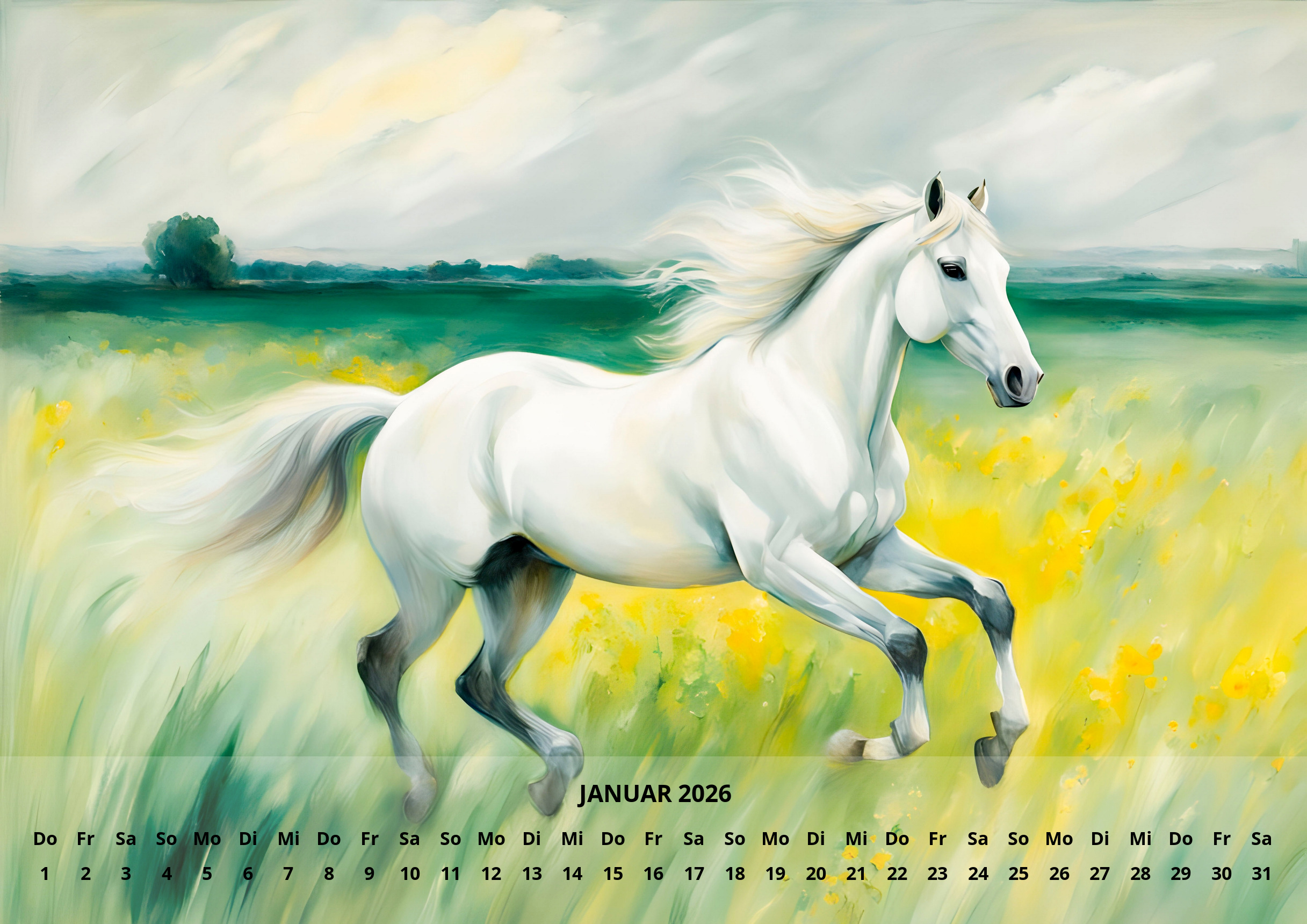 raxxa Premium-Monatskalender Pferde 2026 - Imagen 3