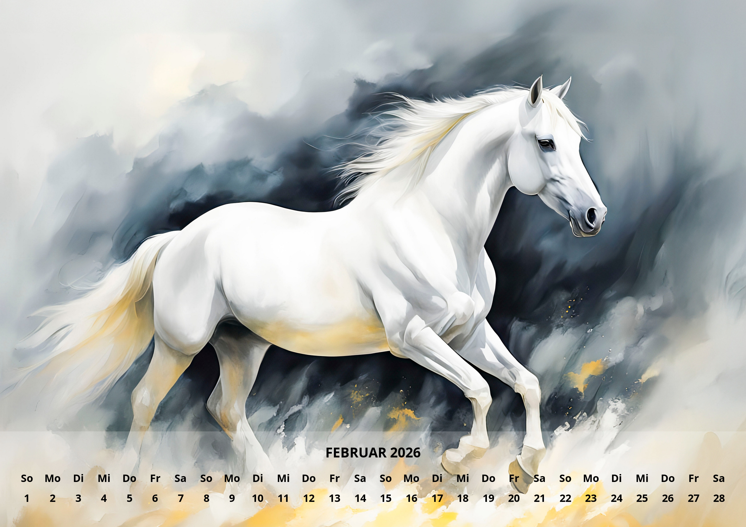 raxxa Premium-Monatskalender Pferde 2026 - Imagen 4