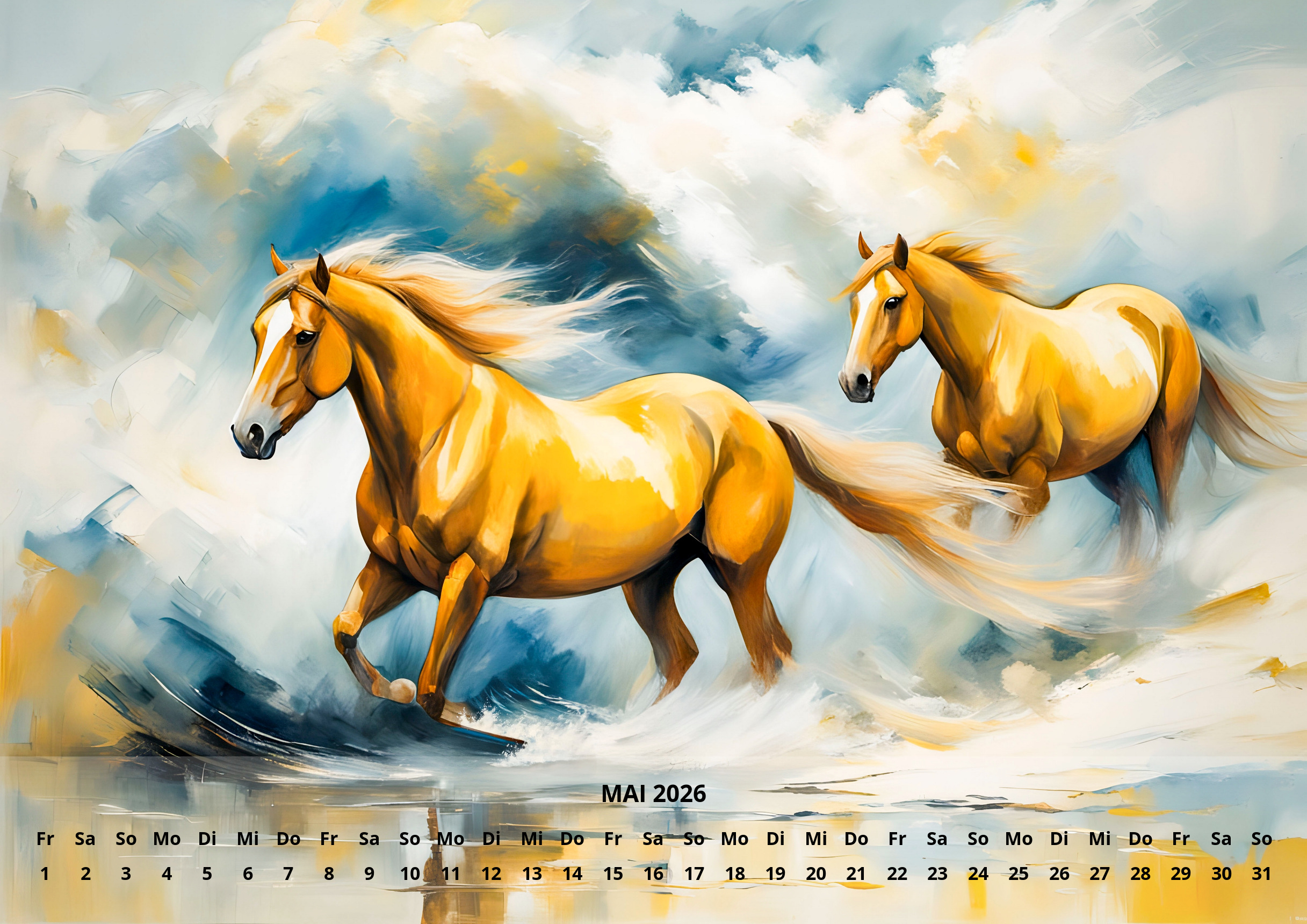 raxxa Premium-Monatskalender Pferde 2026 - Imagen 7