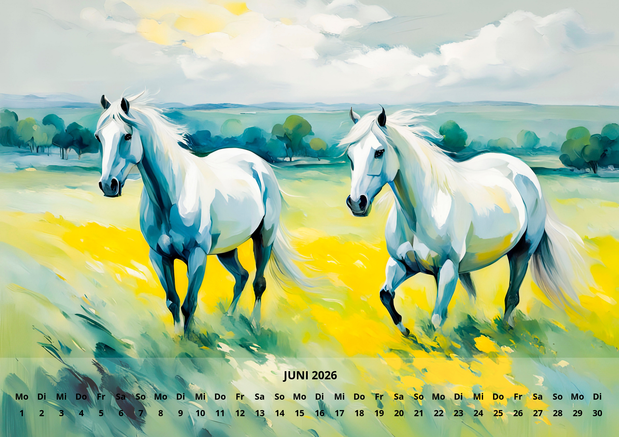 raxxa Premium-Monatskalender Pferde 2026 - Imagen 8