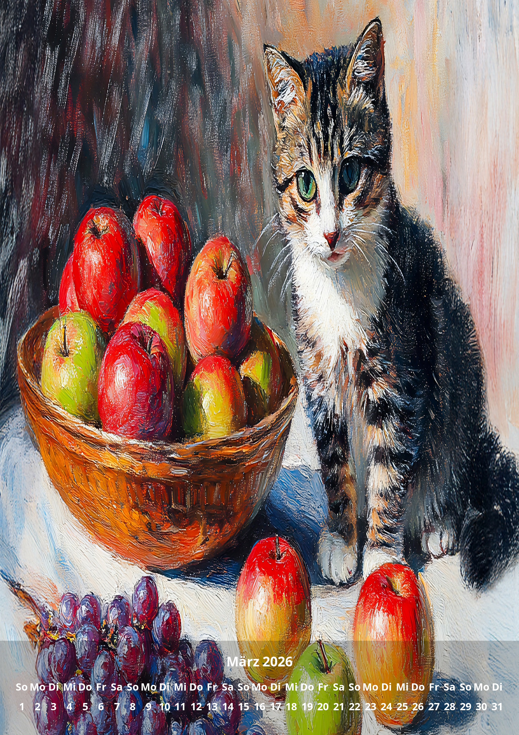 raxxa Premium-Monatskalender Impressionism Cats Garden 2026 - Imagen 5