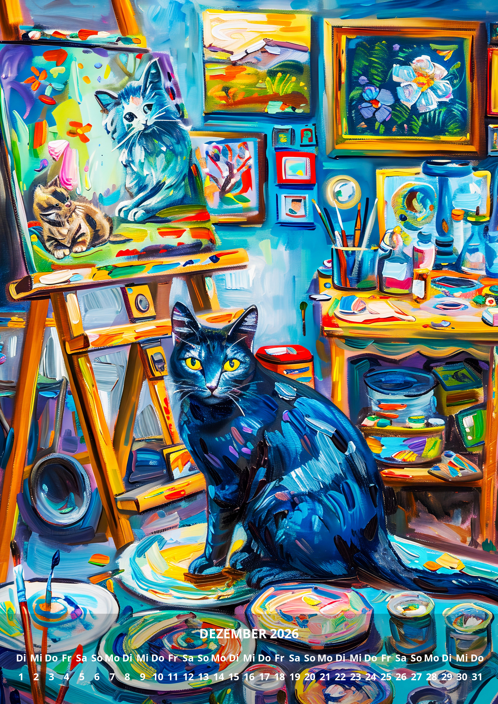 raxxa Premium-Monatskalender Katzen 2026 - immagine 14