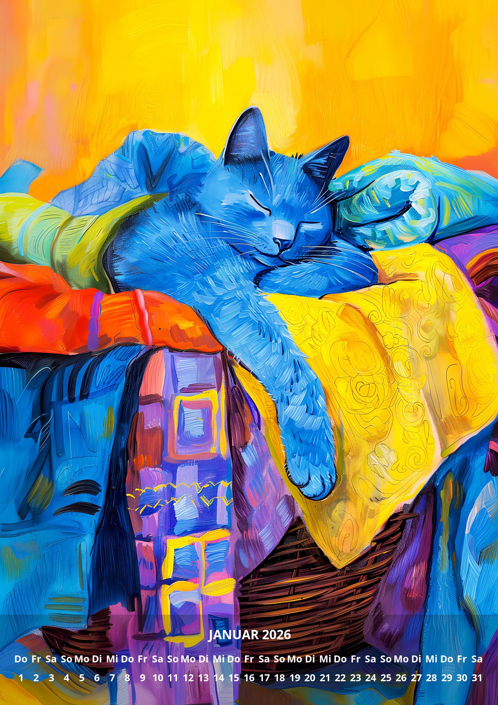 raxxa Premium-Monatskalender Katzen 2026 - immagine 3