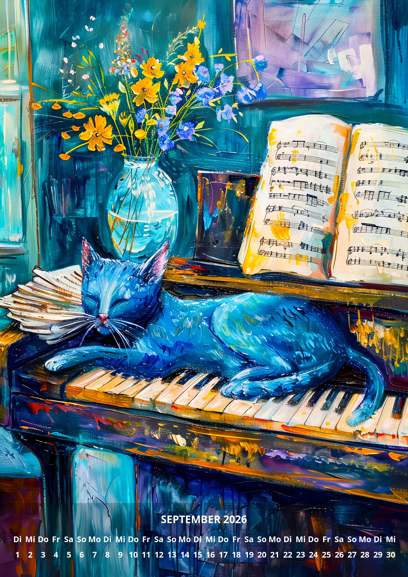 raxxa Premium-Monatskalender Katzen 2026 - immagine 11