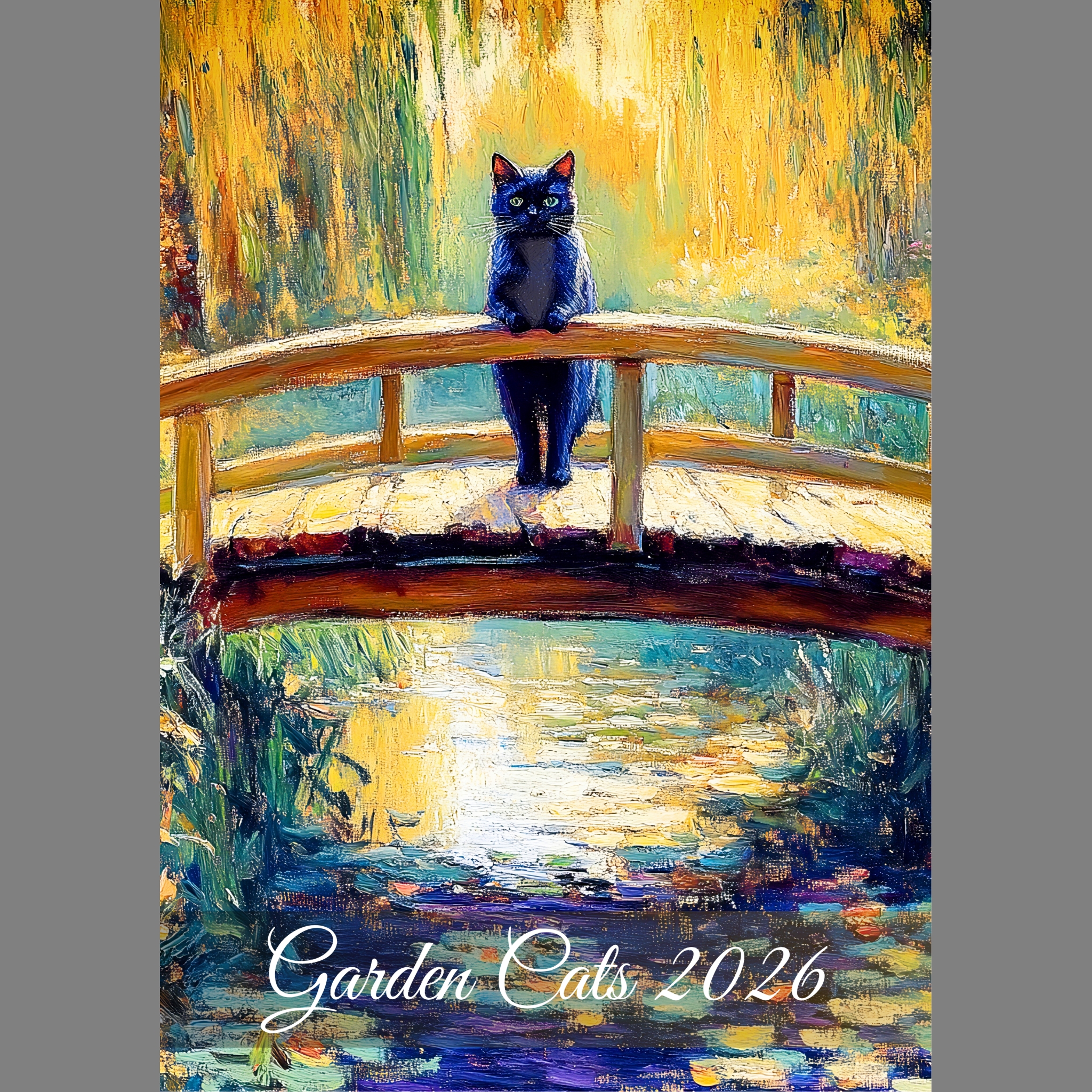raxxa Premium-Monatskalender Impressionism Cats Garden 2026