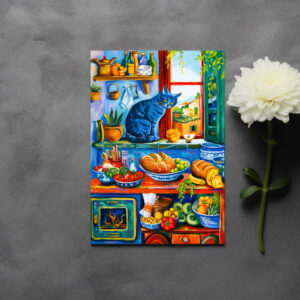 raxxa Postkarte: Cat Looking Out Kitchen Window